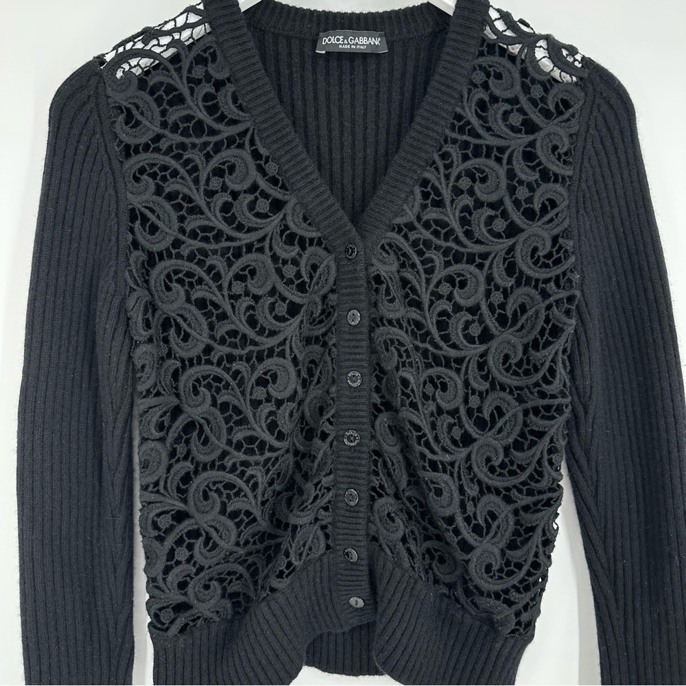 Dolce & Gabbana Cashmere Lace Button up Cardigan - Picture 8 of 12
